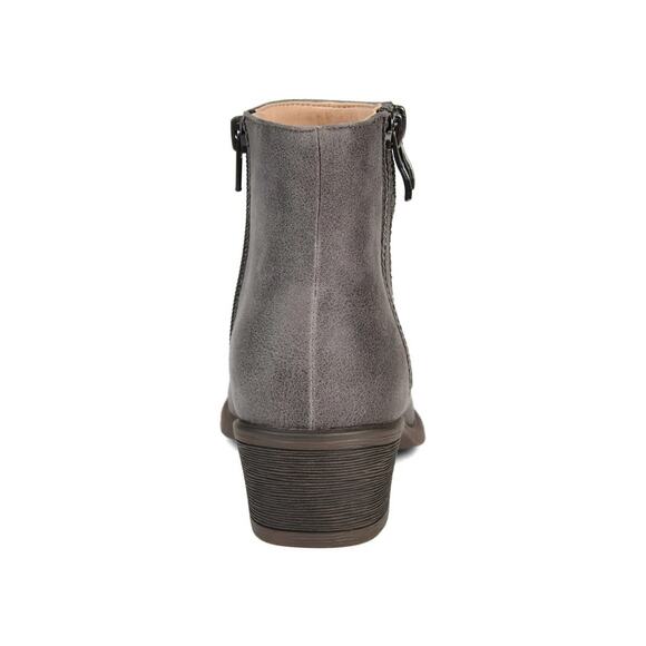 Journee Collection Women Jayda Block Heel Ankle Booties Size US 9M Grey - Picture 5 of 7